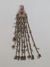 Vintage Afghan Tribal Pendant Kuchi Tassel 13.5" 20619 