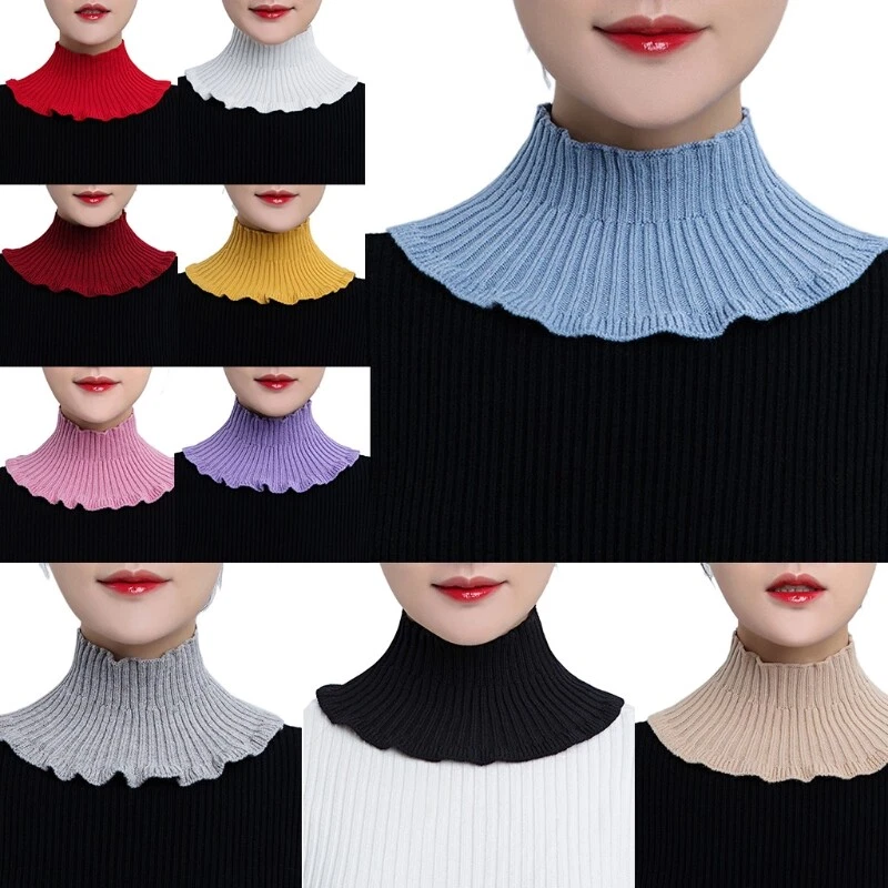 Women Faux Turtleneck Collar Half Top Mock Sweater Blouse Neck