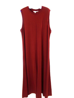 NWOT CHICO'S SZ.4(XXL) SLEEVELESS, A-LINE, BURNT ORANGE, MAXI DRESS