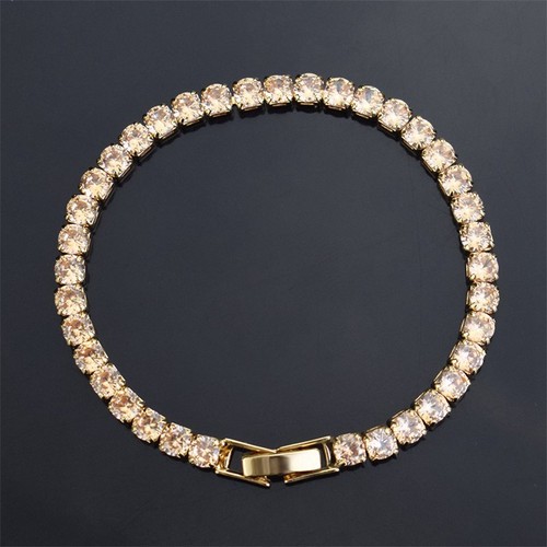 Men's Hop Bracelet Rhinestone Micro Tennis Hip Female Jewelry Metal Bracelet - Picture 21 of 26