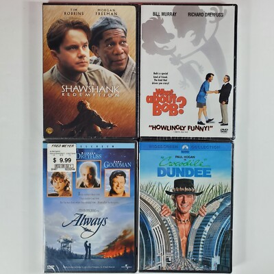 4 - NEW DVD LOT Always The Shawshank Redemption Crocodile Dundee What About Bob?