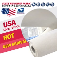 Beige Suede Headliner Fabrics Foam Backed 79"x59" Ceiling Replace Material