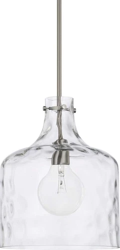 Capital Lighting 325717BN 1-Light 15" Tall Pendant w/Clear Glass,Brushed Nickel - Picture 1 of 3