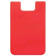 (2) Red Phone Wallet Silicone Credit Card ID Holder Pocket Stick On Brand New!