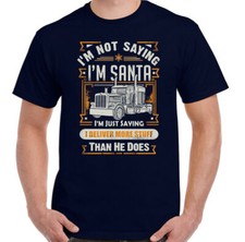 Autista di Camion T-Shirt Uomo Divertente Natale Van Consegna Im Non Detto Babbo