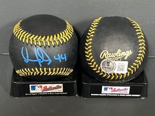 Andy Pages Los Angeles Dodgers Auto Signed Black Baseball Beckett Witness #44