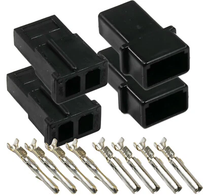 TE CONNECTIVITY AMP CONNECTORS (2 Set) TE/AMP 2 Pin Male & Female Connector Compatible MSD 8824
