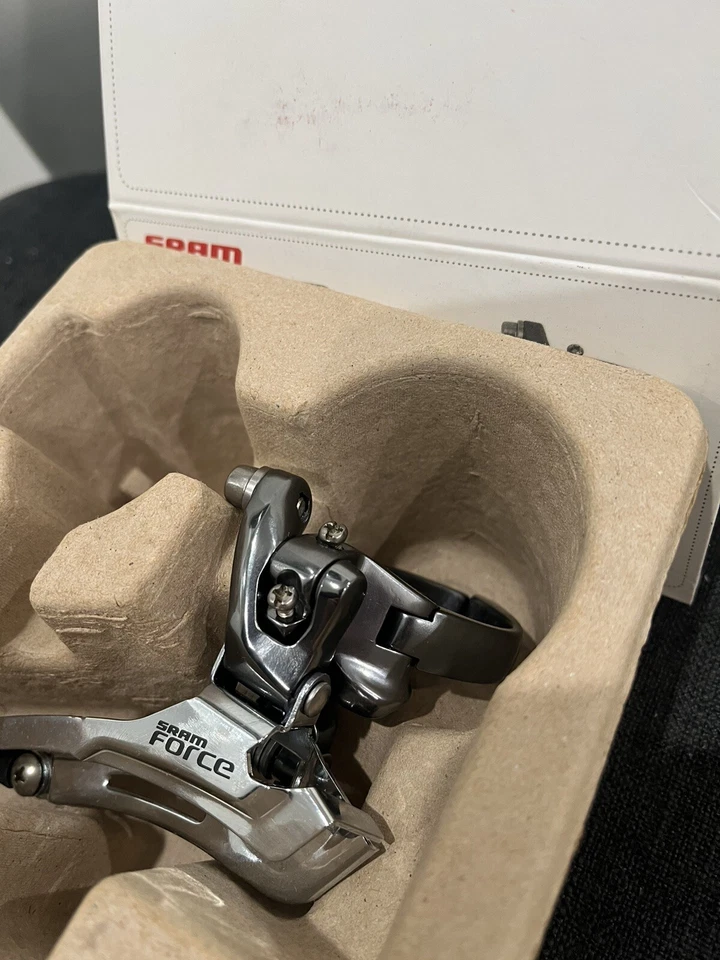 Derailleur front SRAM Force silver Clamp on 32.8mm double for 10 sp New In Box - Image 3 of 4