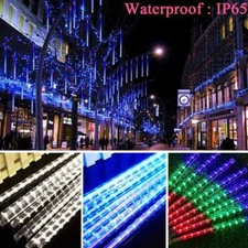 384 LED 8 Tubes Lights Meteor Shower Rain Tree String Light Outdoor Garden Party