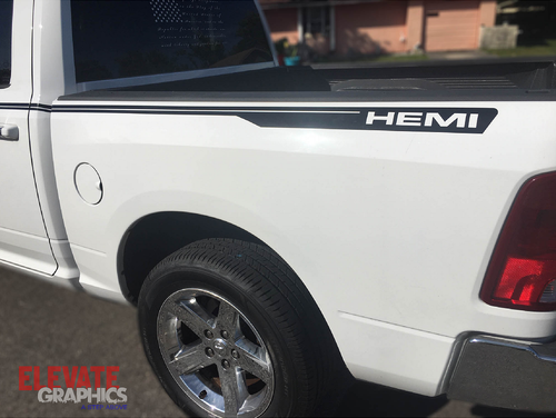 2009-2025 For Dodge Ram 1500 Decals Side Vapor Stripes Vinyl Graphics Stickers - Picture 2 of 16