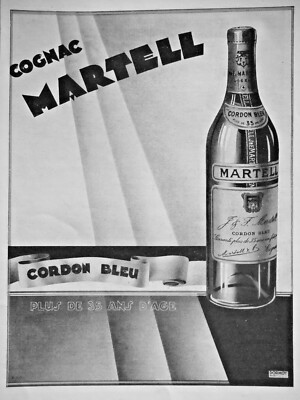 PUBLICITÉ DE PRESSE 1932 COGNAC MARTELL CORDON BLEU - ADVERTISING 