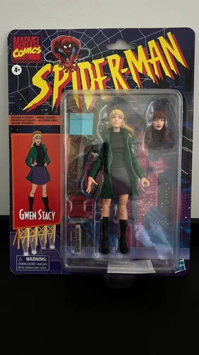 Hasbro Marvel Legends Spider-Man 2020 Gwen Stacy (tarjeta retro) ¡Nuevo en tarjeta!