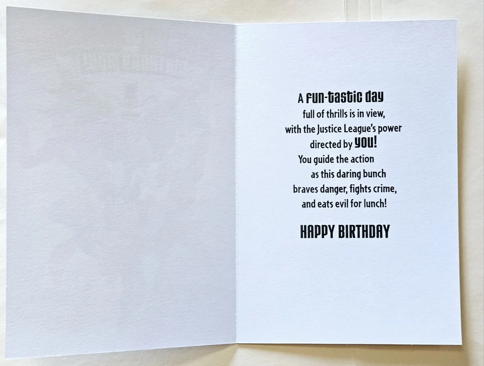 Happy Birthday / Justice League Greeting Card /(+Envelope 5×7") - Image 2 of 4