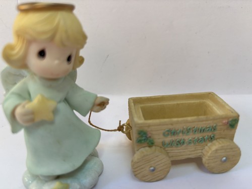 Precious Moments CHRISTMAS WISH STARS Angel Pulling Wagon - Picture 2 of 6