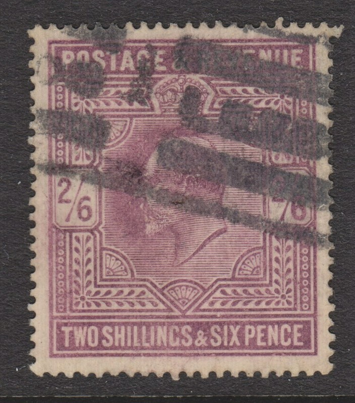 GB sound used KEVII 1905 De La Rue dull purple two shillings and sixpence value