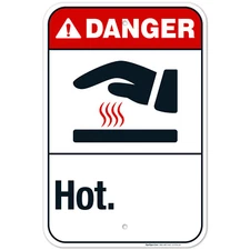 Hot Sign, ANSI Danger Sign,