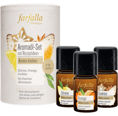 Farfalla Aromaöl Set Zitrone Orange Duftmischung Cookies MHD 10/25