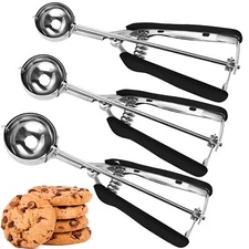 Cookie Scoop Set Cookie Scoops for Baking Set of 3 Cookie Dough Scoop 1 Table...
