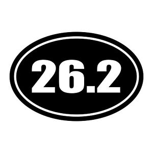 Euro 26.2 Sports Running Marathon Decal Sticker Car Wall Oval NOT Two Colors