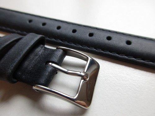 Charcoal Grey XL plain matt 15 MM leather watch band strap - Picture 4 of 5