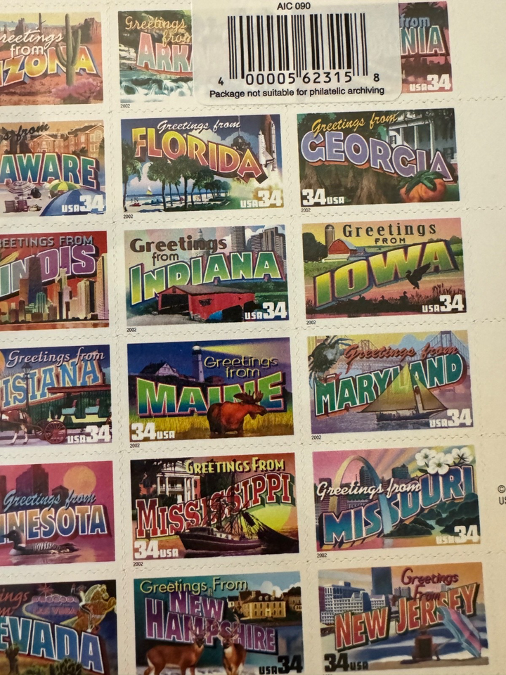 Greetings From America & Wonders Of America US Stamp Combo – 34¢, 37¢, 39¢ Mint Never Hinged (MNH)