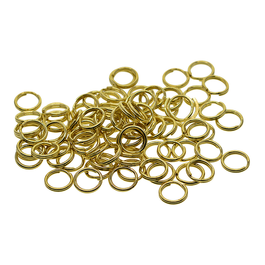 50 Pieces Split Brass Rings Small Key Rings Bulk Keychain Rings For