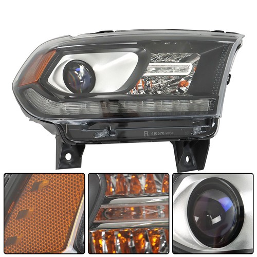 Labwork Passenger Headlight For 2016-2020 Dodge Durango Black Lamp Right Halogen - Picture 7 of 14