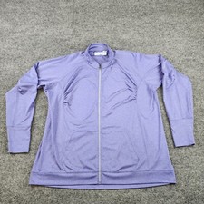 Oxford Golf Size XL Purple Stretch Full Zip Pockets Collared Poly Spandex Jacket