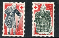 STAMP / TIMBRE FRANCE NEUF  N° 1959/1960** CROIX ROUGE / 1977