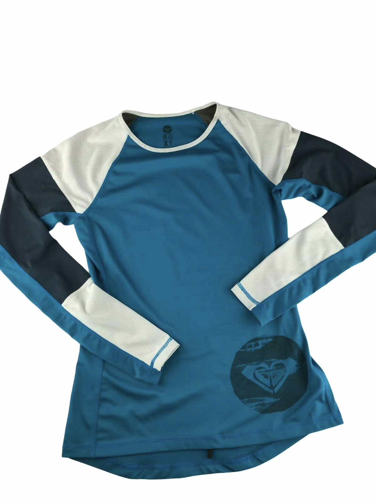 Swim Rash Guard Long Sleeve Turquoise Blue Small