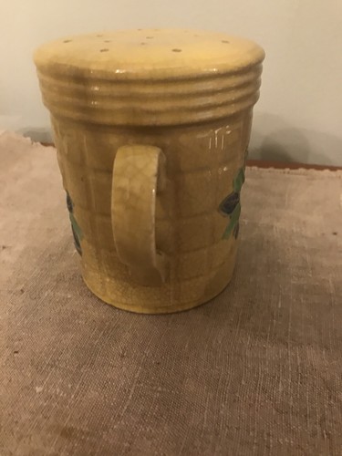 Vintage Hotta Yu Shoten Japanese Basketweave Majolica Handled Spice Sugar Shaker - Picture 7 of 12