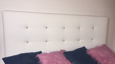 TESTATA TESTIERA LETTO SOSPESA ECOPELLE NERO/BIANCO MATRIMONIALE