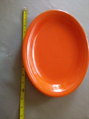 VTG HOMER LAUGHLIN FIESTA OVAL PLATTER 13.5" POPPY RED GENUINE FIESTA HLCo USA