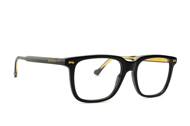 Montatura Occhiali da vista Uomo Gucci 0737o 005 Nero rettangolari plastica  | Acquisti Online su eBay