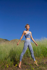 NEW Free People Movement Seamless Making Waves Leggings in Blue sz XS/S  FF-075