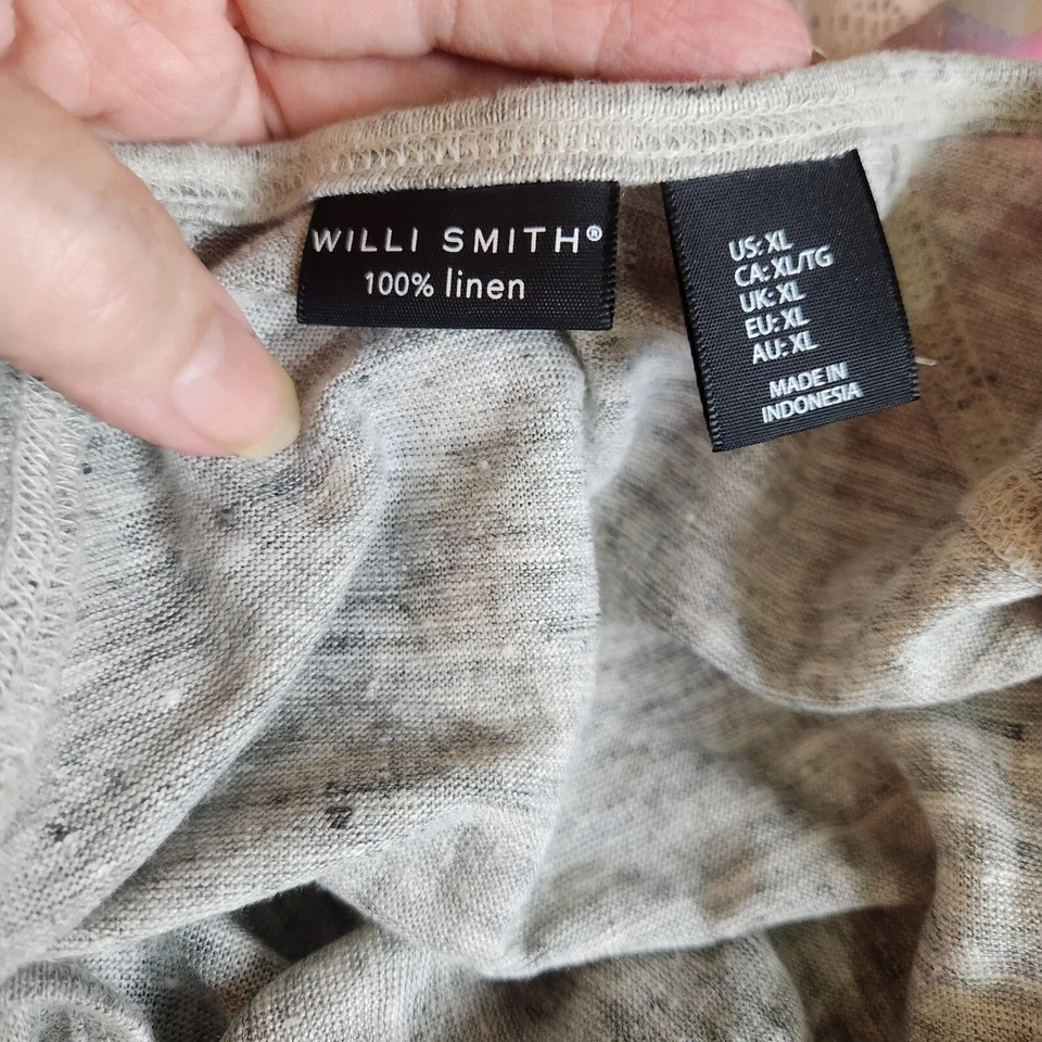 Женский льняной топ Willi Smith XL серый длиннее сзади вместительный деловой повседневный - Изображение 2 из 4