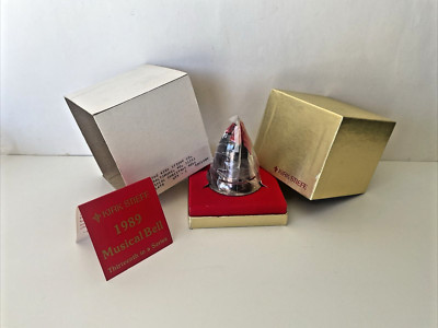 1989 Kirk Stieff Engraved Annual Christmas Musical Bell Ornament New