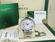ROLEX - 18kt White Gold & SS DateJust II Silver Arabic Dial 116334 - SANT BLANC 2