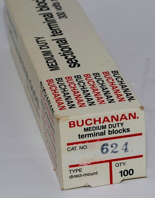 Buchanan 624 Box Of 100 Medium Duty Sectional Terminal Blocks 300V max