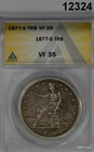 1877 S TRADE DOLLAR ANACS CERTIFIED VF35 VERY ORIGINAL! #12324