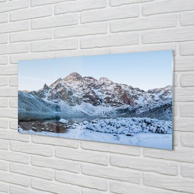 Tulup Acrylglas 120x60 Wandkunst Berg Wintersee