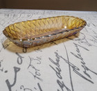 Indiana Glass Pretzel Amber Carnival Glass Oval Celery Dish Relish Tray Vintage — photo 1