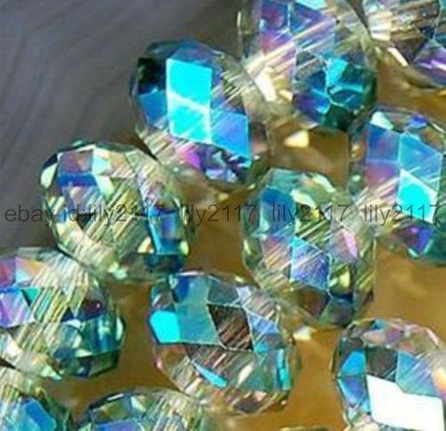 70pcs 5x8mm Multi-color AB Crystal Faceted Abacus Gems Loose Beads - Picture 3 of 6