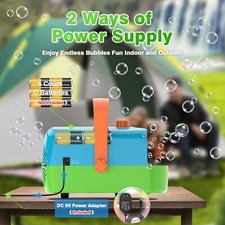 Bubble Machine Automatic Blower 2 modes 18000 Big Bubbles Per Min Kids Toys