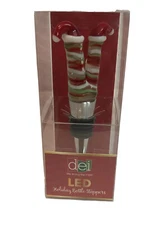Dei Christmas Bottle Stopper Holiday Festive Wine Stopper (Brand New!)