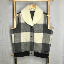 Excellent Woolrich Giant Buffalo Check Plaid Lined Wool Vest In Women  s Size Med