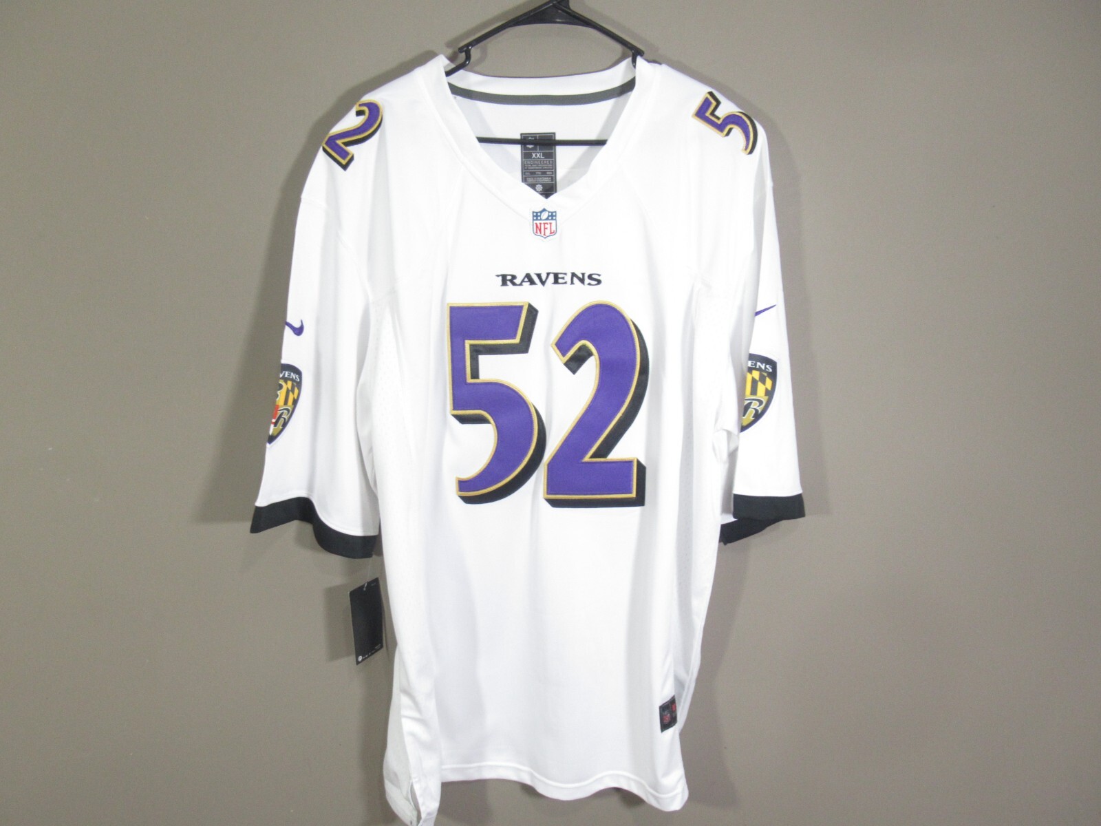 Ray Lewis #52 Baltimore Ravens Men's Jersey White Size 2XL