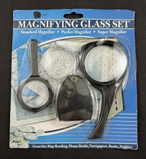 Magnifying Glass Set w/ Standard, Pocket,  Super Magnifier