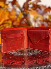 Circles Premium Men's Bi/Tri Fold Wallets Genuine Bull's Hide Full grain Bhe-001