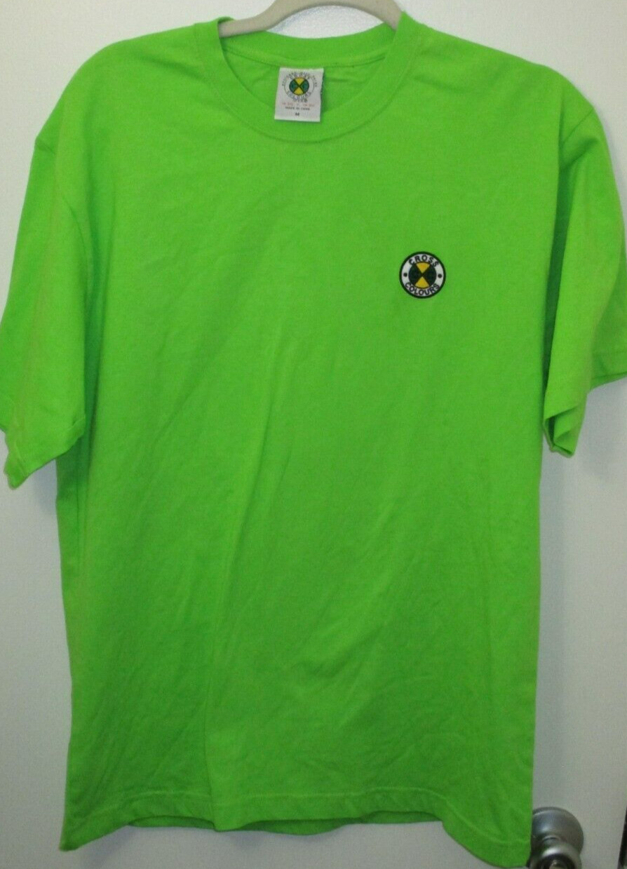 Cross Colours Embroidered Circle Logo Men's Lime Gree… Gem